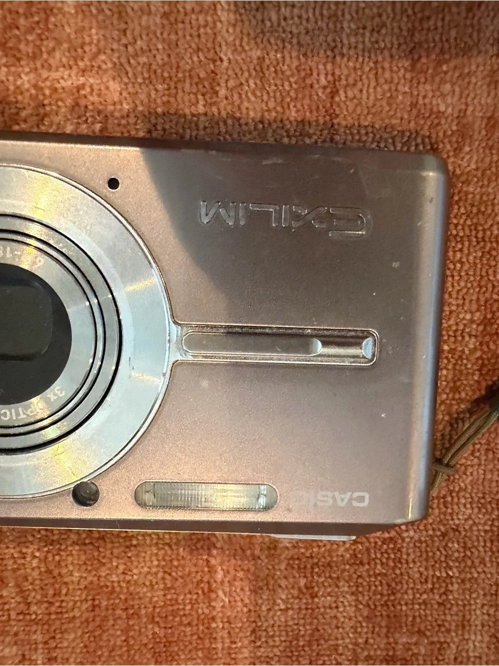 AS IS Casio Exilim Pink-Silver Compact Digital Camera with Wrist Strap vintage